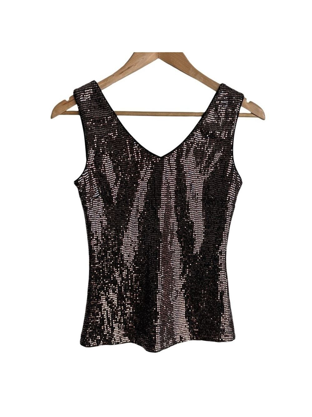 Joseph Ribkoff Sparkly Sequin Sleeveless Top Sz 4 Cocktail Party Event Tank EUC